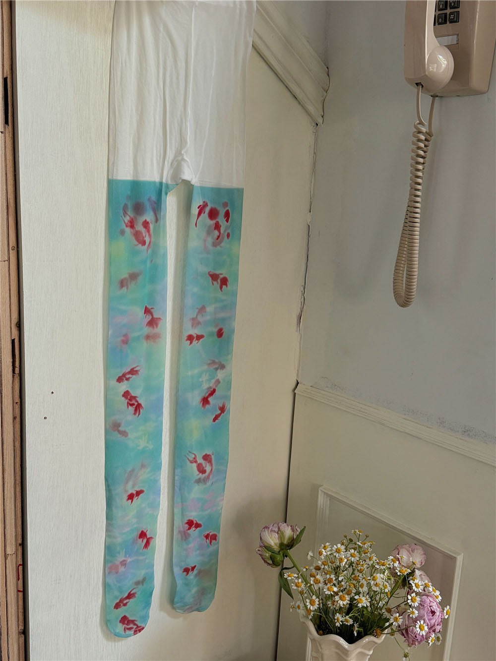 Y2K Goldfish Print Semi-sheer Pantyhose