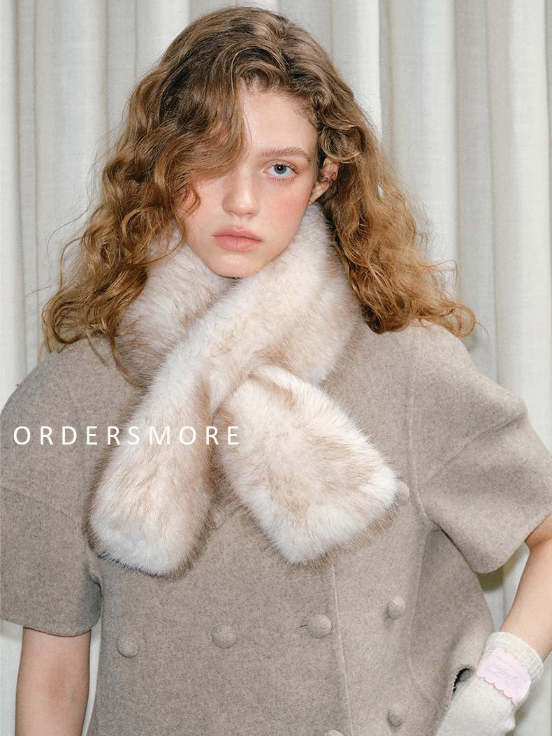 Y2K Gradient Furry Faux Fur Scarf