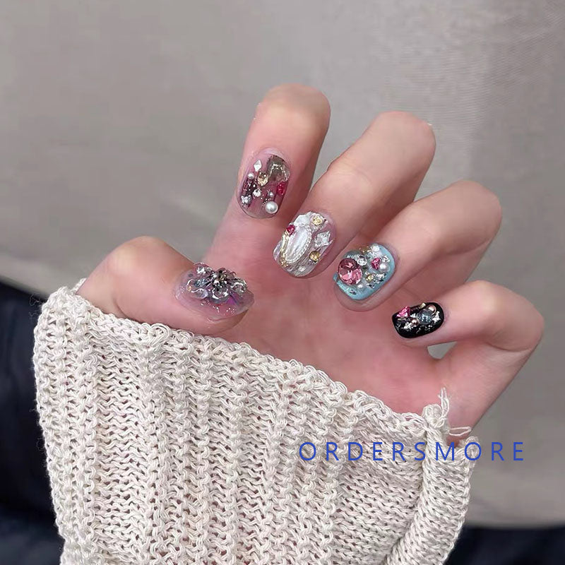 Bling Bling Floral Press-on Nails