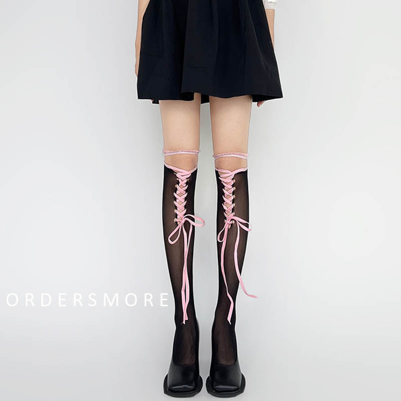 Y2K Drawstring Over-the-knee Socks