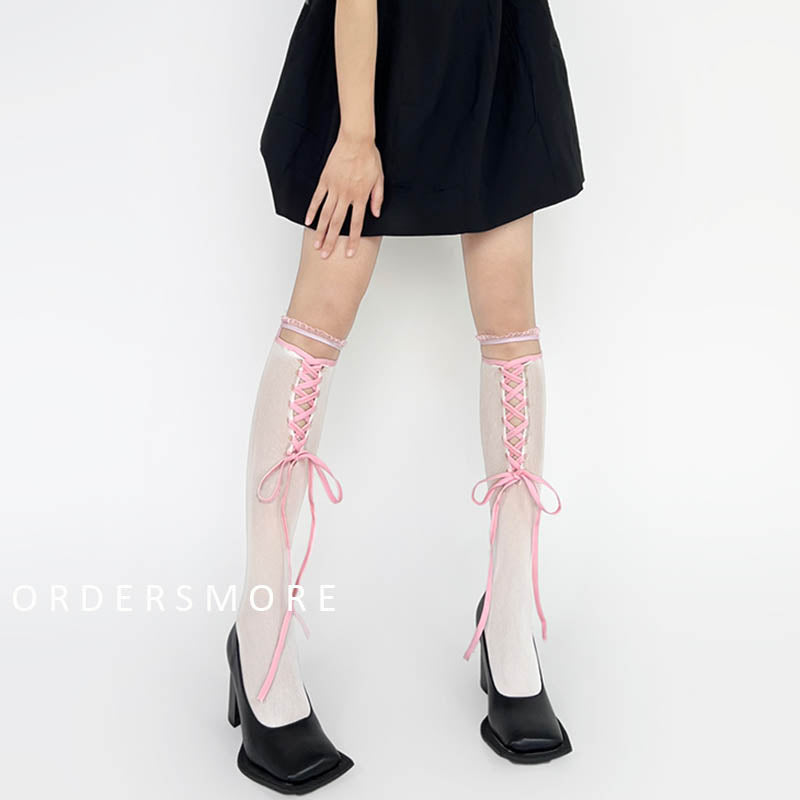 Y2K Drawstring Over-the-knee Socks