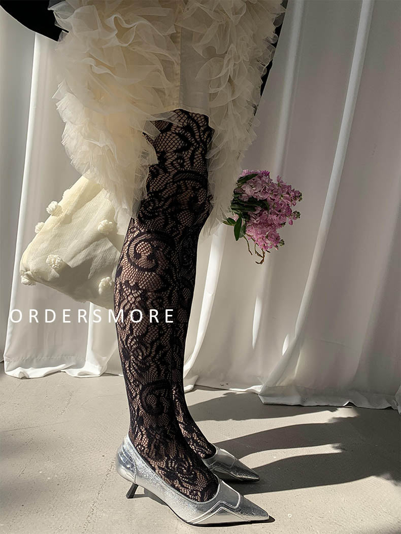 INS Floral Lace Pantyhose