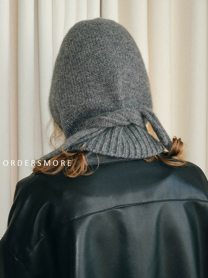 INS Wool Lace-up Balaclava Hat
