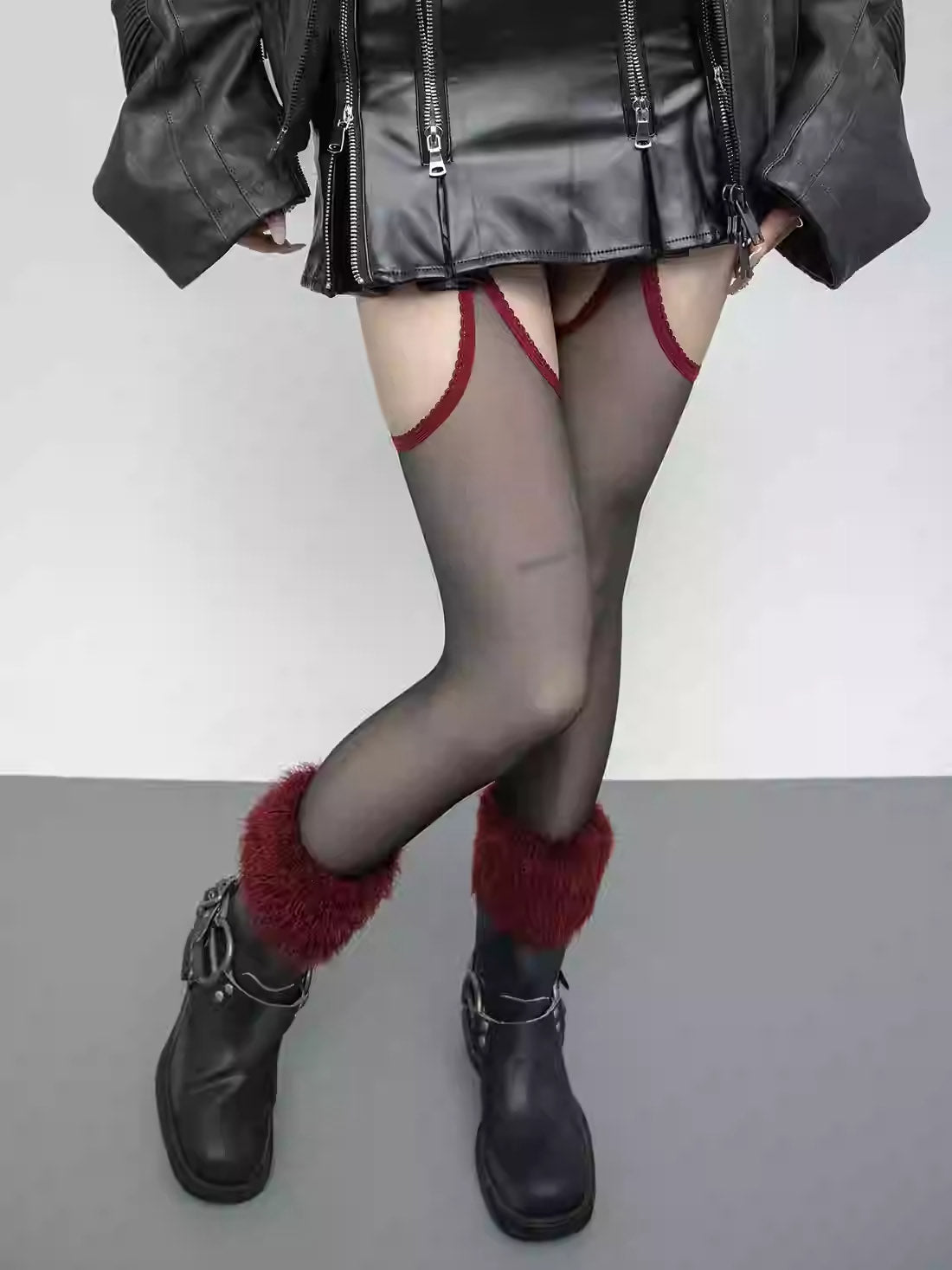 Y2K Punk 80D Plush Garter Stockings