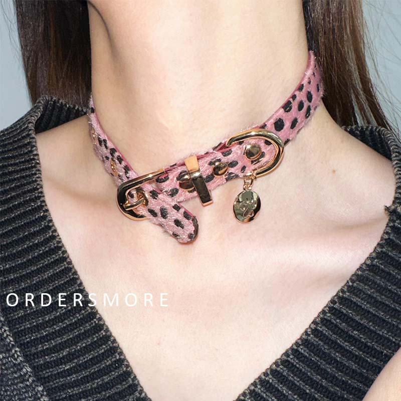 Y2K Leopard Print Choker