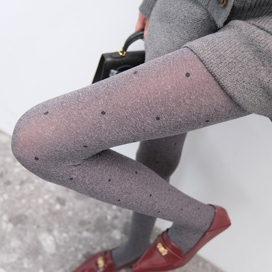 INS Gray Polka Dot Pantyhose