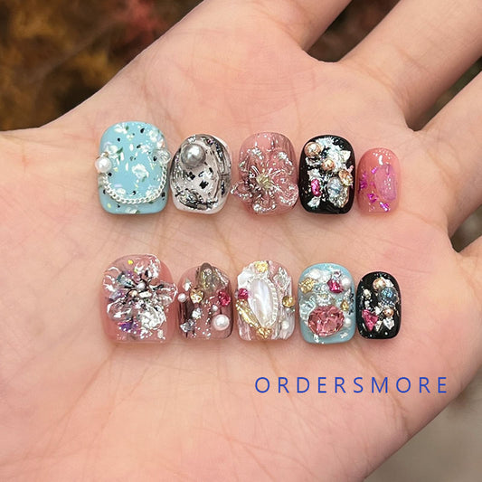 Bling Bling Floral Press-on Nails