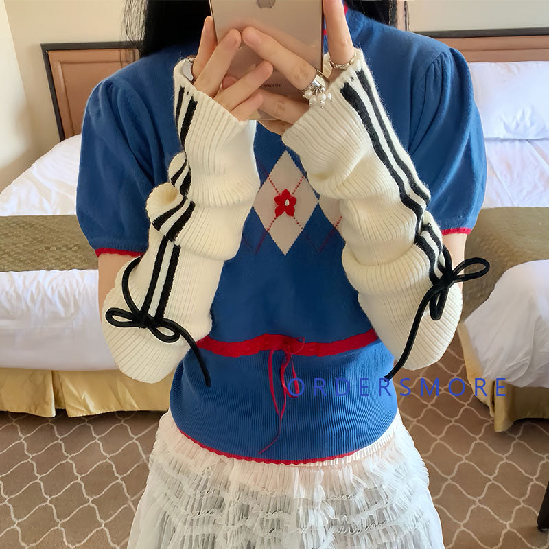 Y2K Bow-knot Arm Warmers Gloves