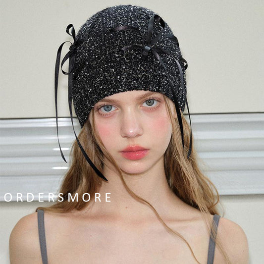 Y2K Bling Bling Sequin Black Knitted Hat