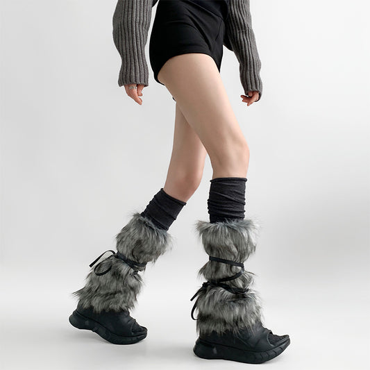 Y2K Overlap Furry Leg Warmers