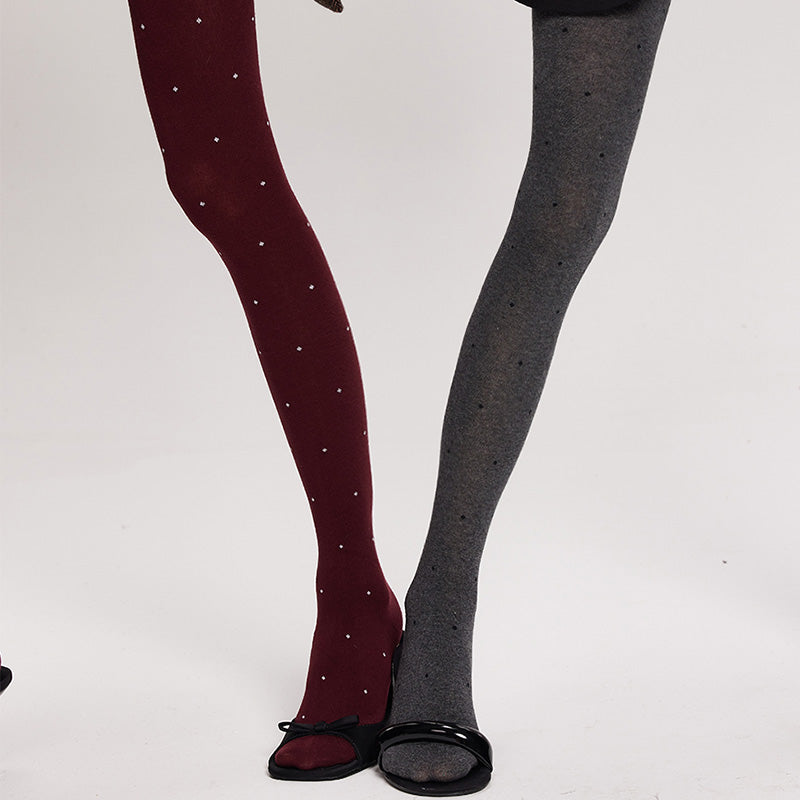 Angora Red Polka Dot Slim Pantyhose