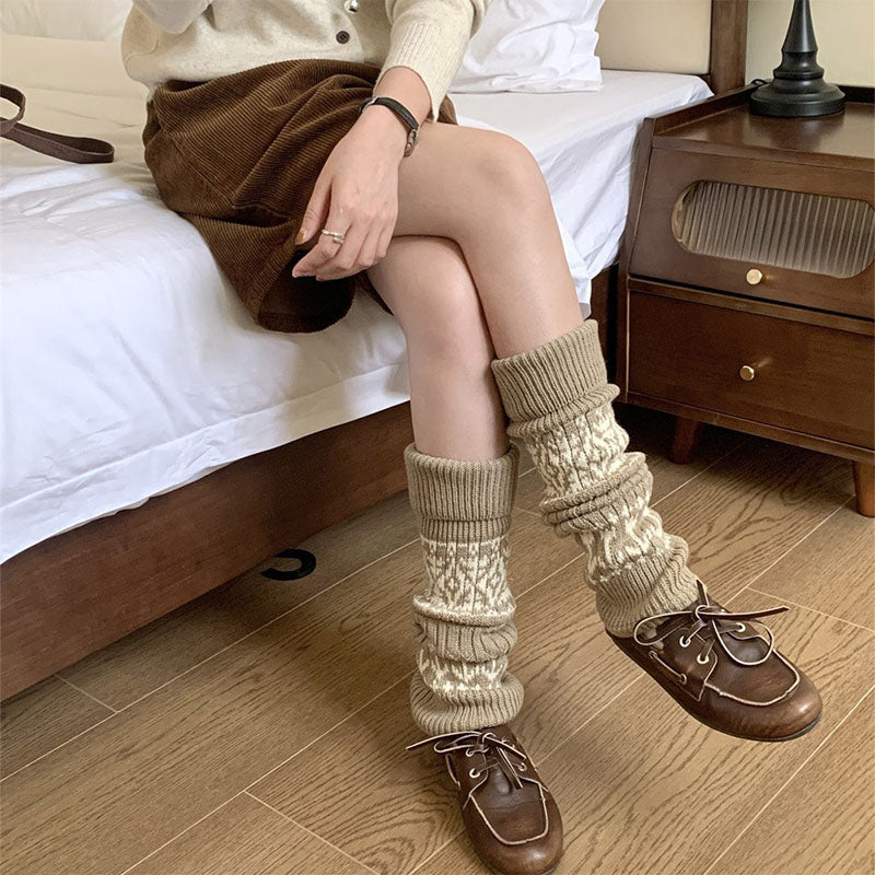 Fair Isle Knitted Leg Warmers