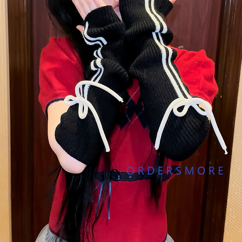 Y2K Bow-knot Arm Warmers Gloves