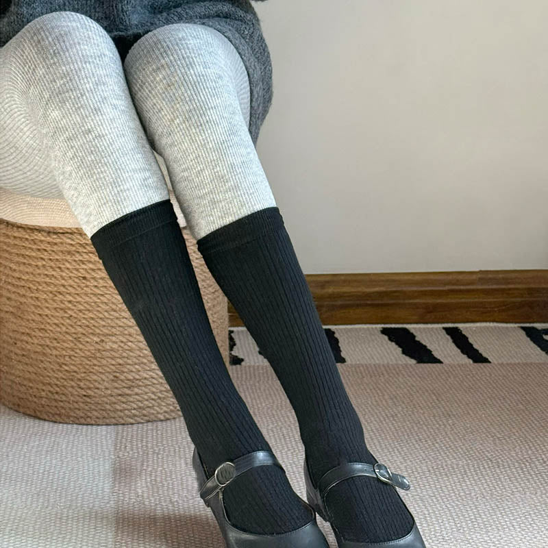 INS Wool Contrast Color Patchwork Pantyhose