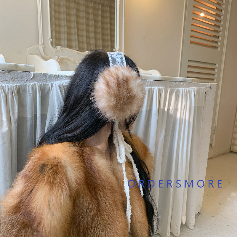 Y2K Lace Fluffy Earmuffs