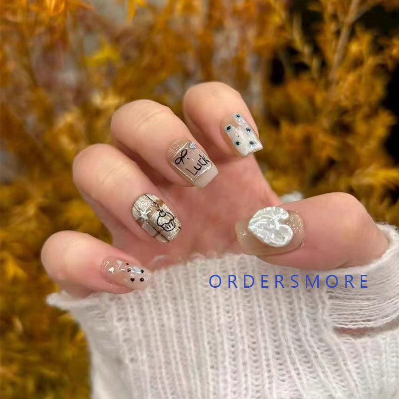 “Send My Love” Bow-knot Handmade Press-on Nails