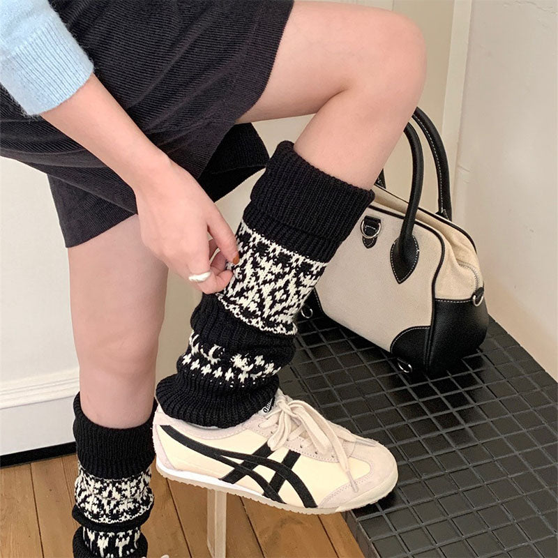 Fair Isle Knitted Leg Warmers