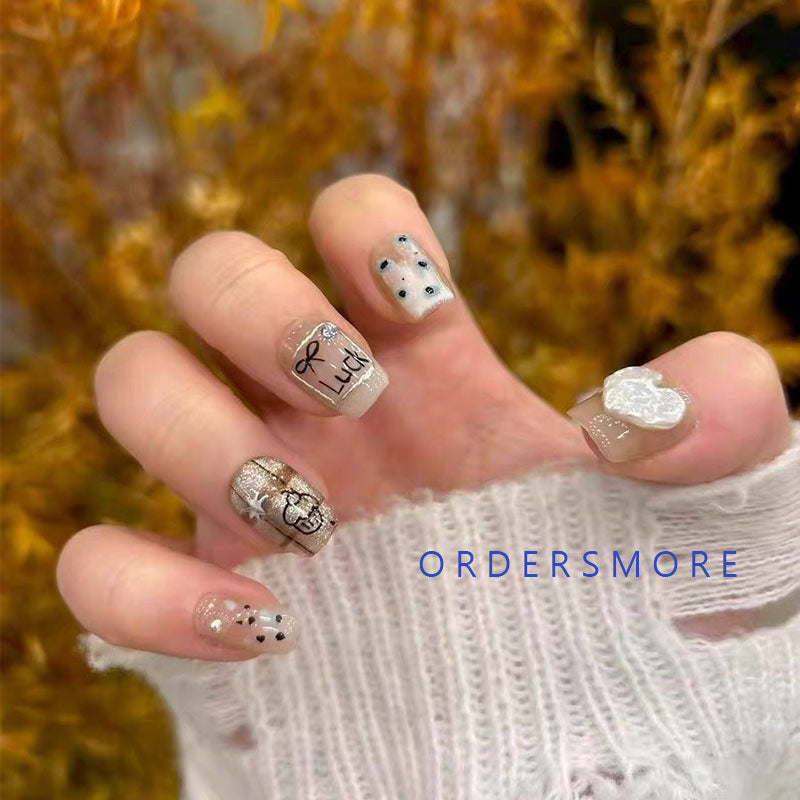 “Send My Love” Bow-knot Handmade Press-on Nails