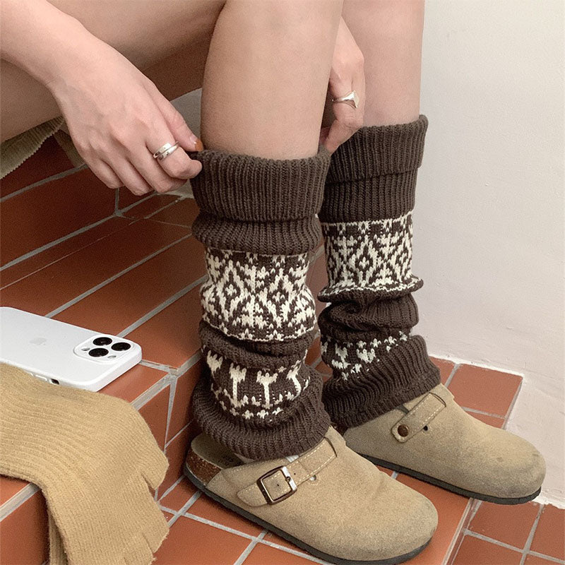 Fair Isle Knitted Leg Warmers