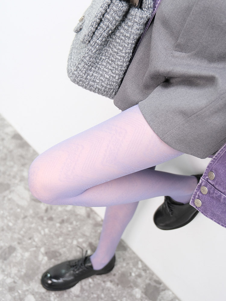 INS Purple Wave Pattern Semi-sheer Pantyhose