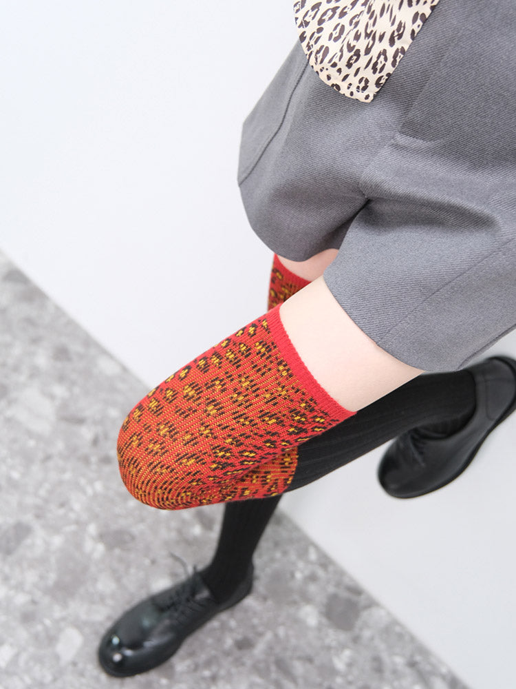 INS Leopard-print Over-the-knee Socks