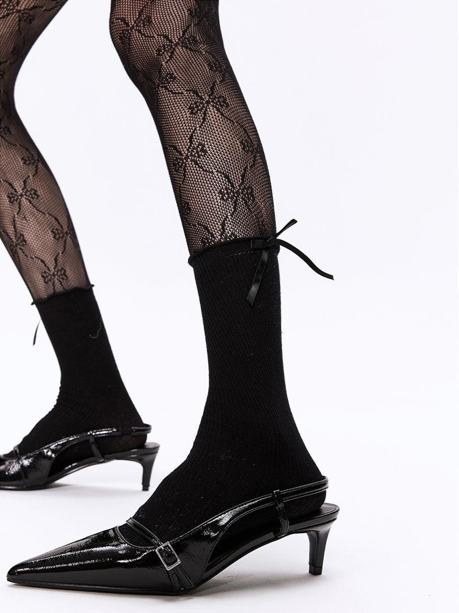 Ballet Bowknot Lace Pantyhose