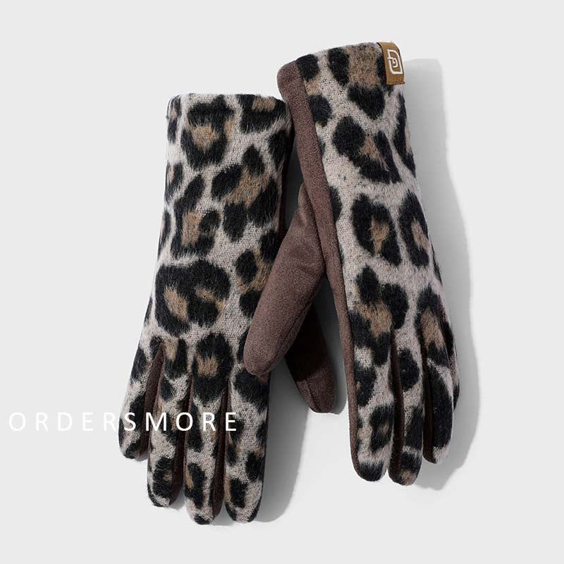 INS Leopard Print Touch Screen Gloves