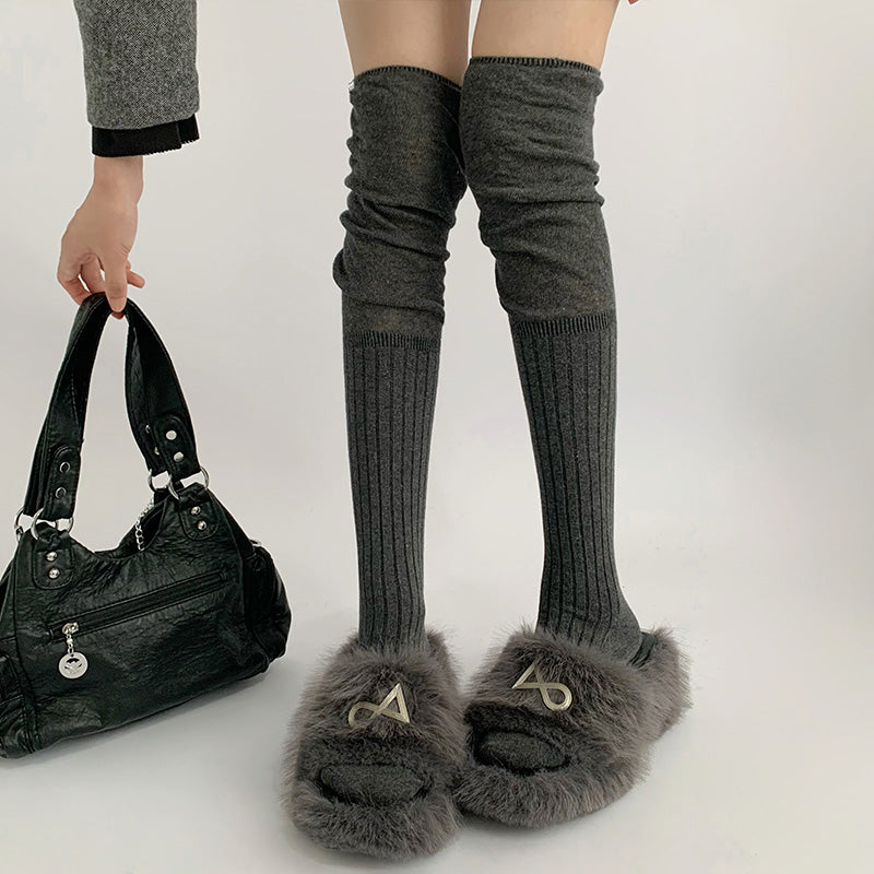 Y2K Overlap Furry Leg Warmers