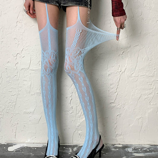 Y2K Heart Shape Lace Garter Stockings