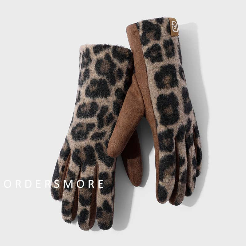 INS Leopard Print Touch Screen Gloves