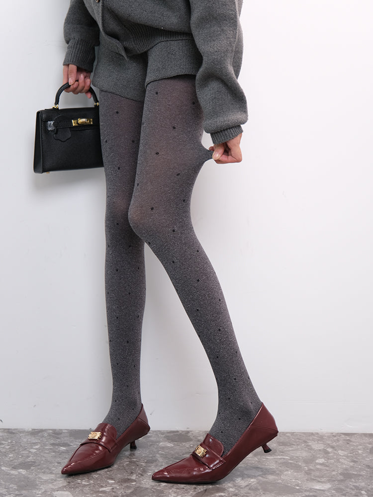 INS Gray Polka Dot Pantyhose