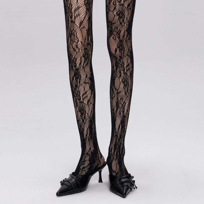 INS Floral Lace Pantyhose