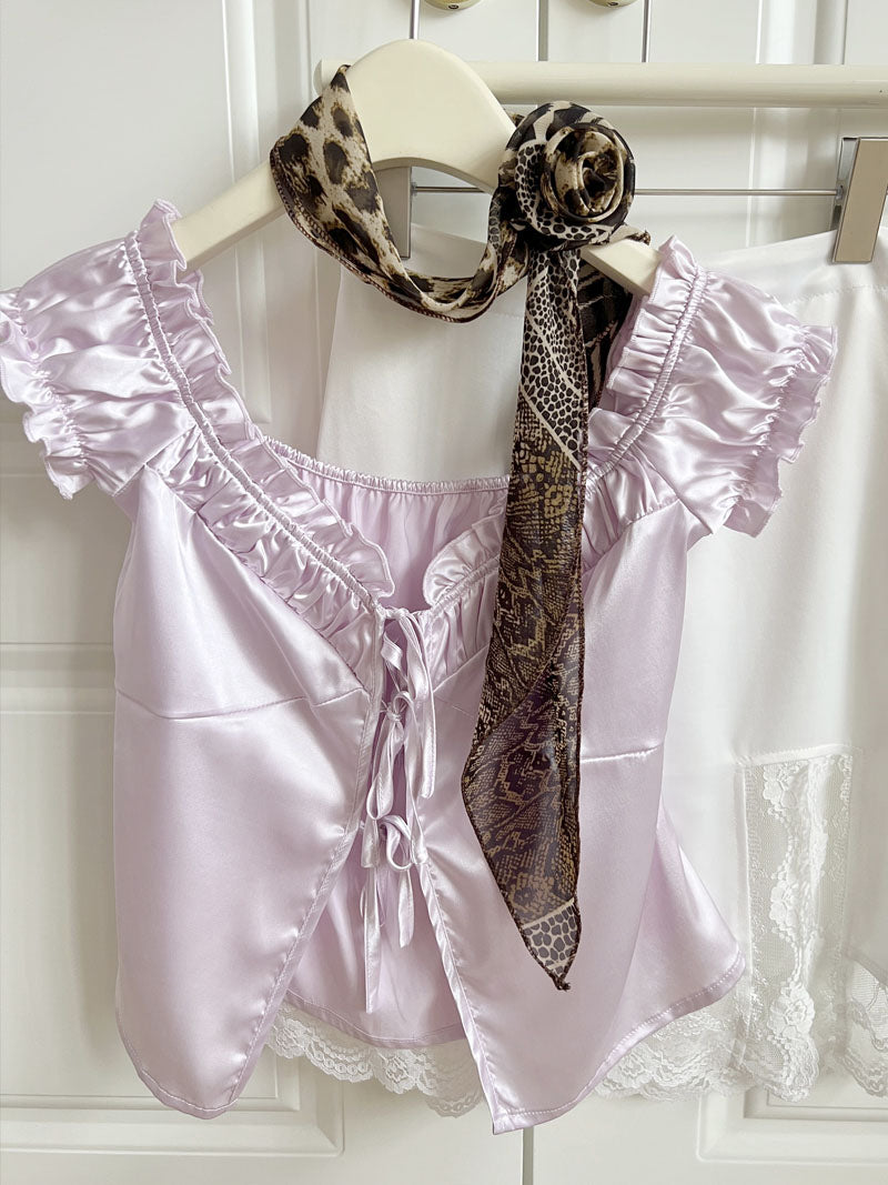 Y2K Rose Ribbon Scarf