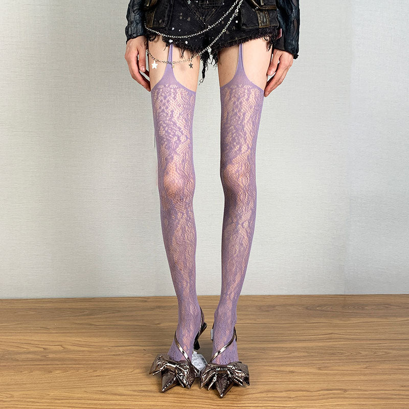 Y2K Floral Lace Garter Stockings