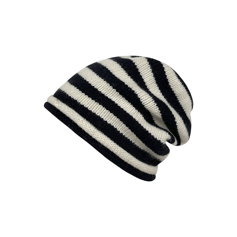 INS Striped Pure Wool Knitted Hat