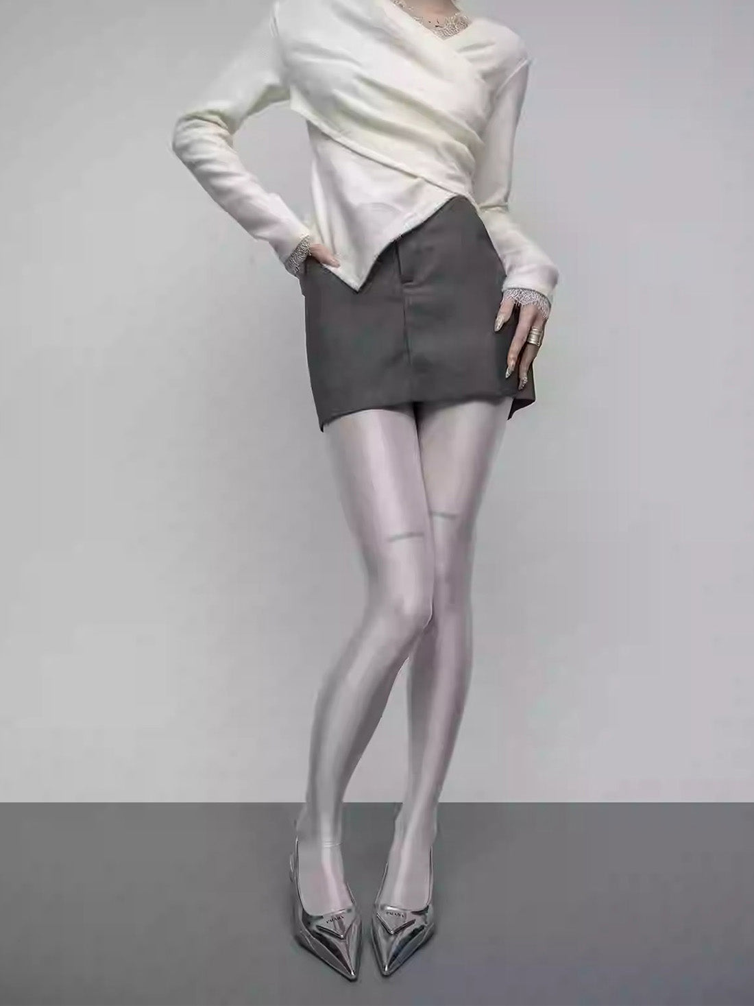 Y2K Glossy Slim Elastic Pantyhose