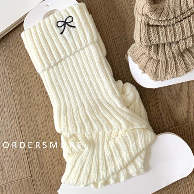 Y2K Bow-knot Knitted Leg Warmers