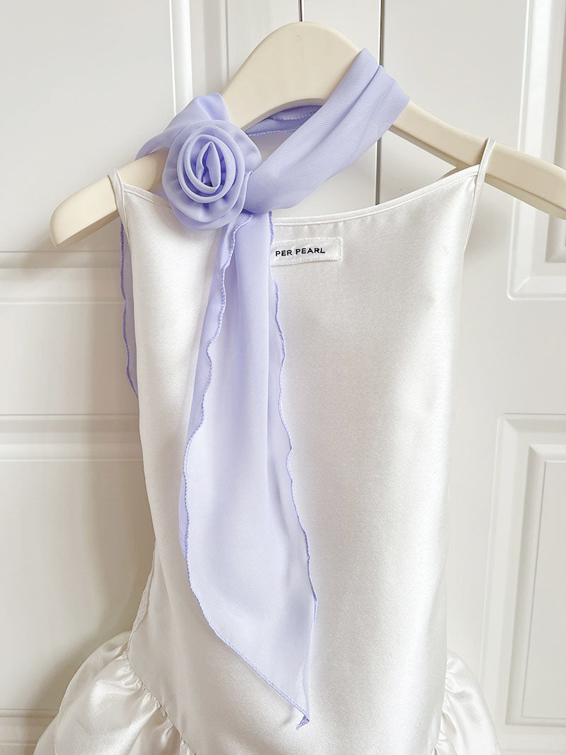 Y2K Rose Ribbon Scarf