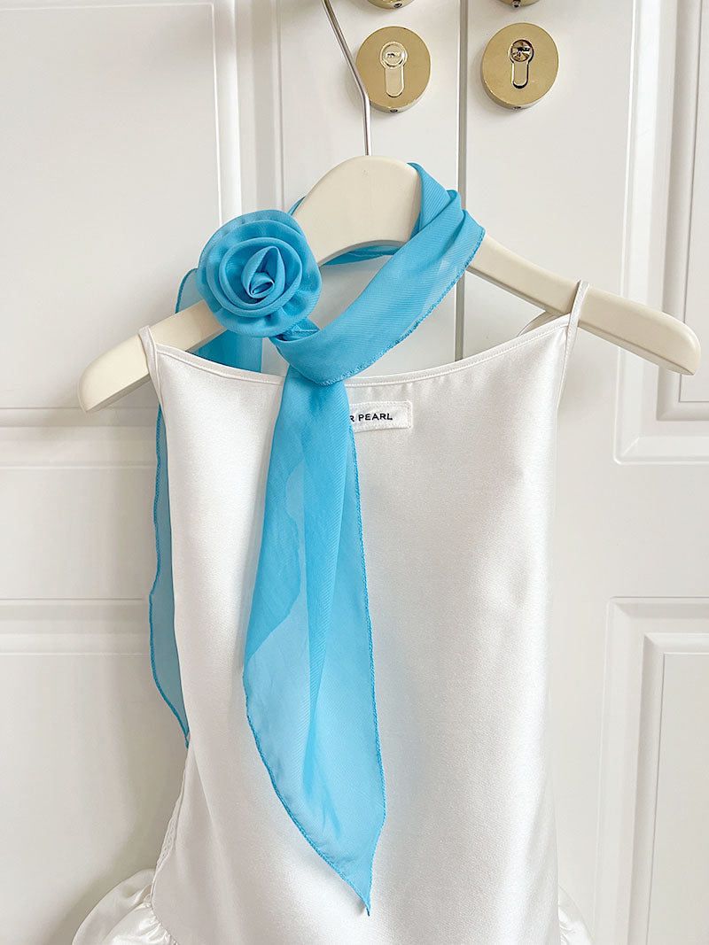 Y2K Rose Ribbon Scarf